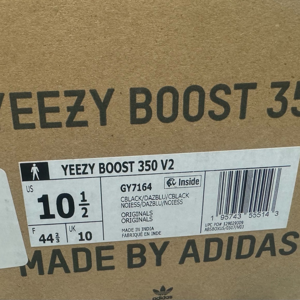 Yeezy Boost 350 V2 'Dazzling Blue' US M 10.5 original box Worn twice Like NEW - Picture 6 of 7